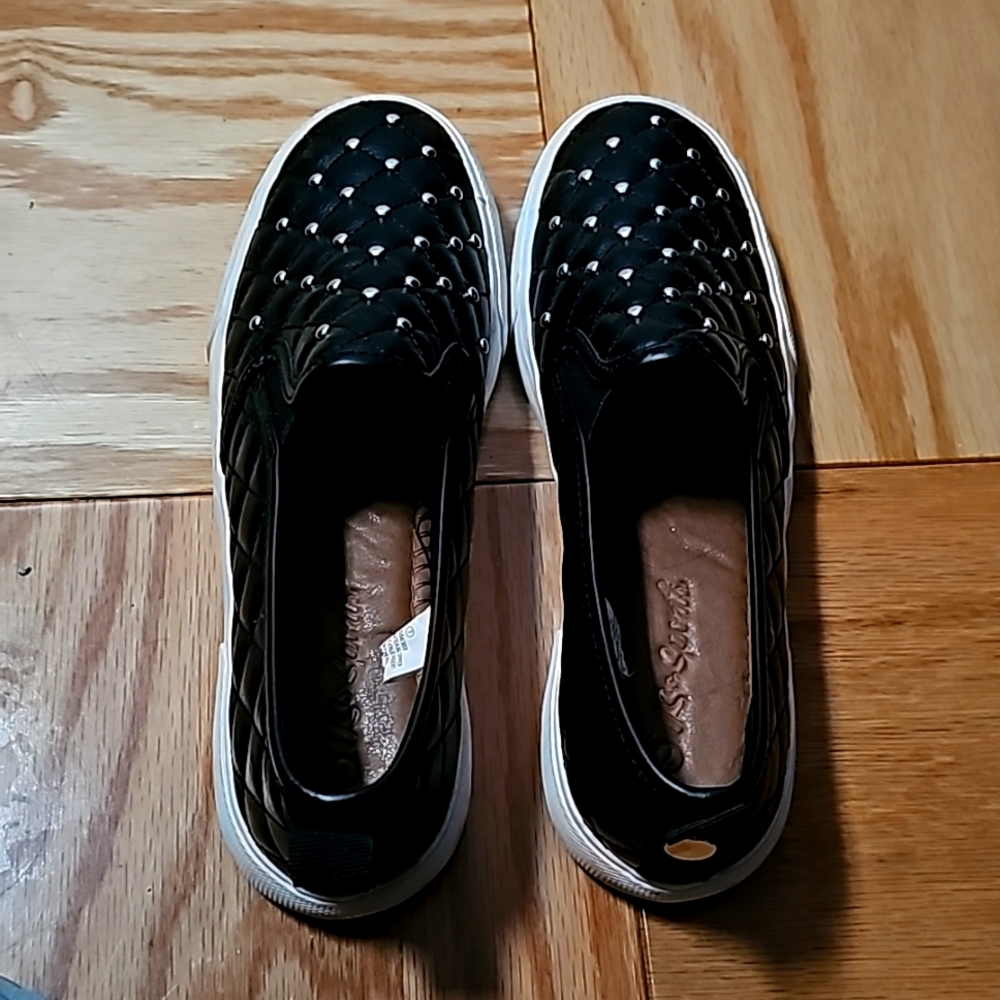 Black and white flats with silver sequins - Like New size 7